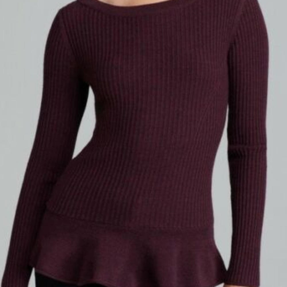 NWOT Tory Burch Ramona peplum wool sweater